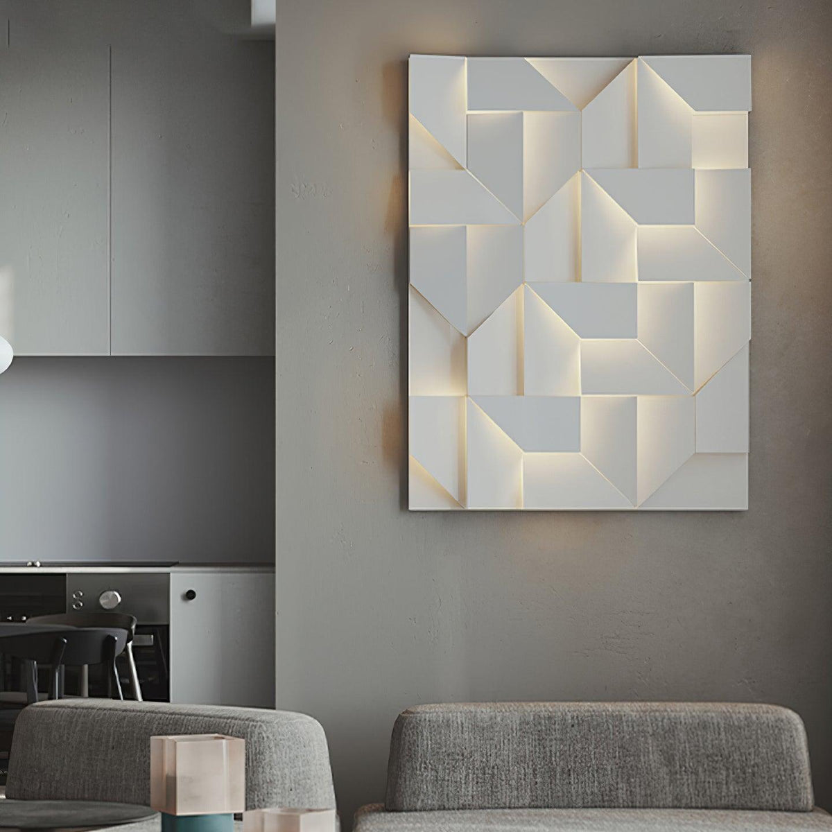 Applique Appliche 3D Pannelli geometrici a strati con luce artistica e regolazione tramite telecomando moderna