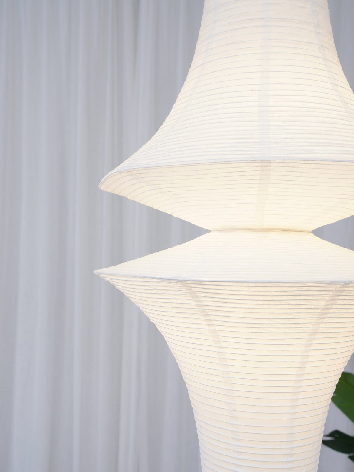 Lunirena lampada a sospensione Washi Paper E per soggiorno