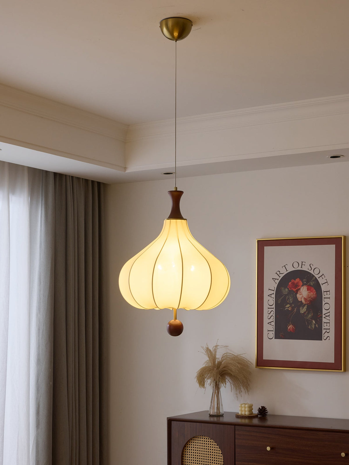 Mymira lampada a sospensione in legno Eleganza Tradizionale