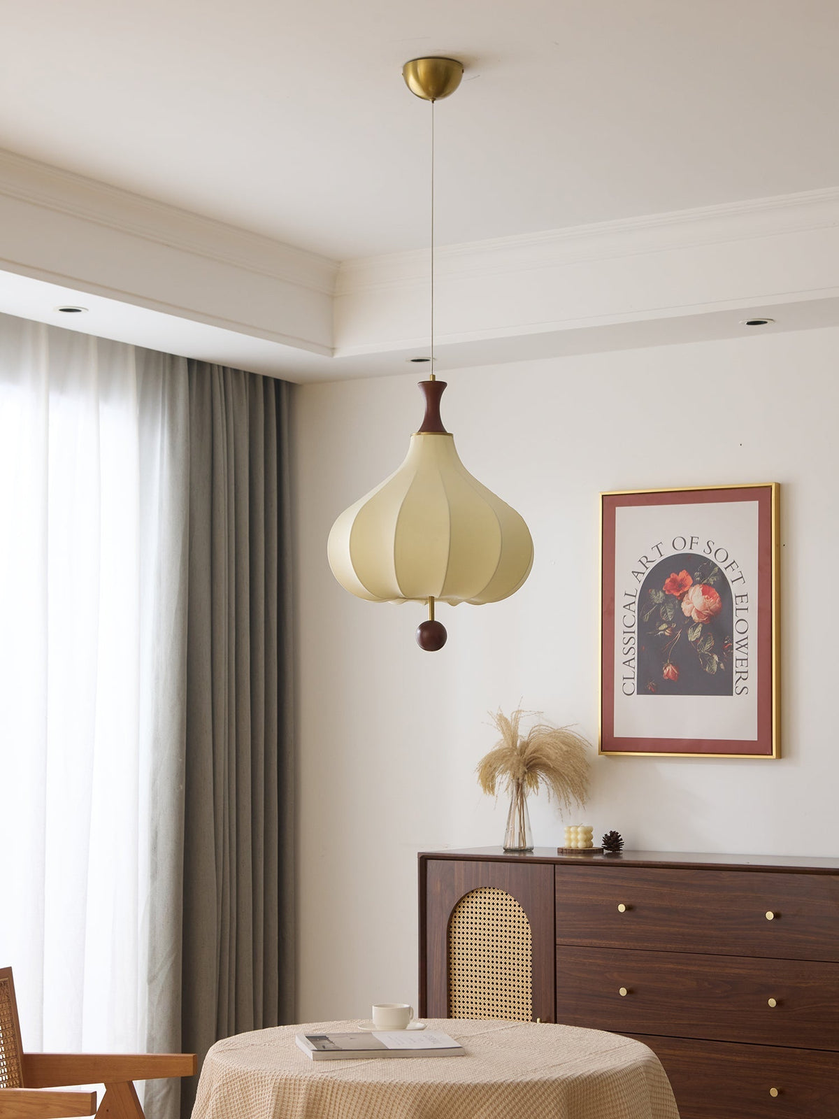 Mymira lampada a sospensione in legno Eleganza Tradizionale