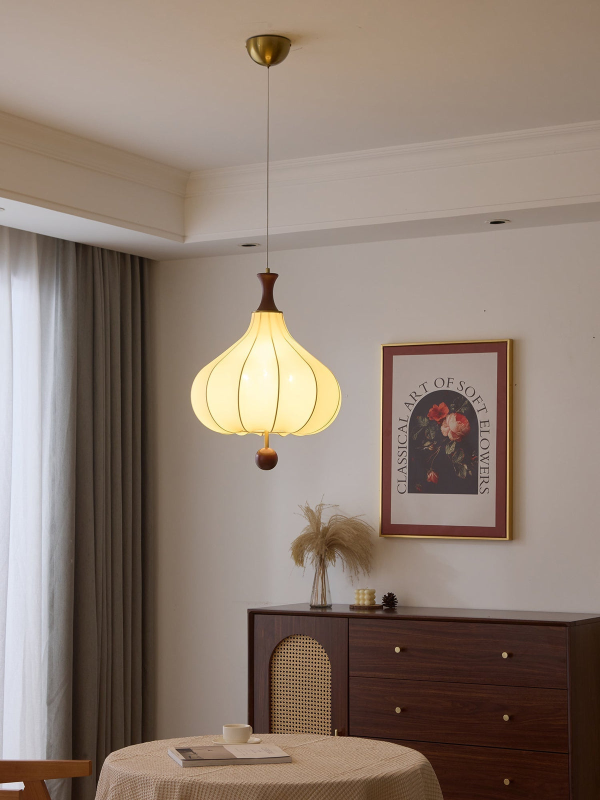 Mymira lampada a sospensione in legno Eleganza Tradizionale