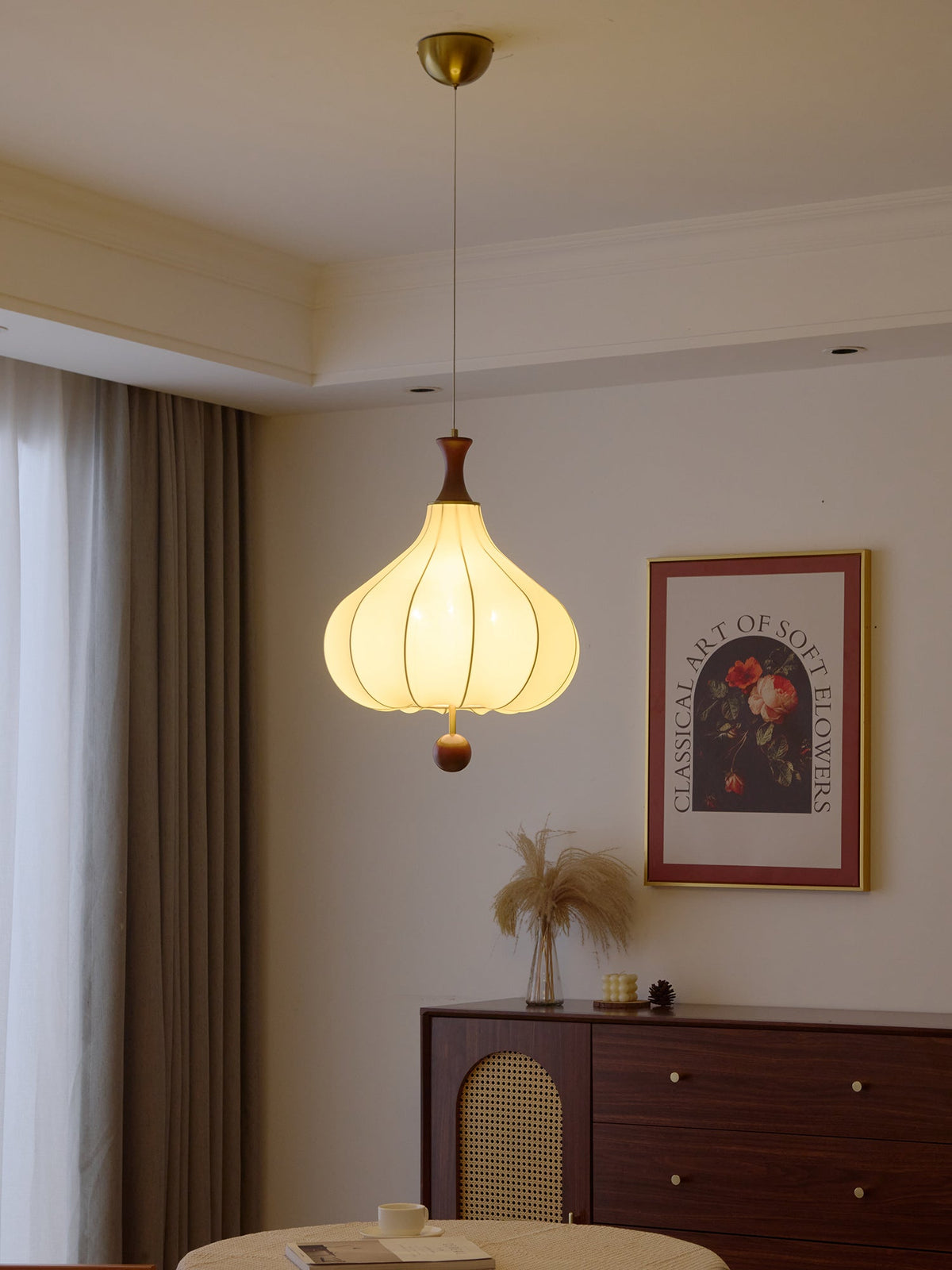 Mymira lampada a sospensione in legno Eleganza Tradizionale
