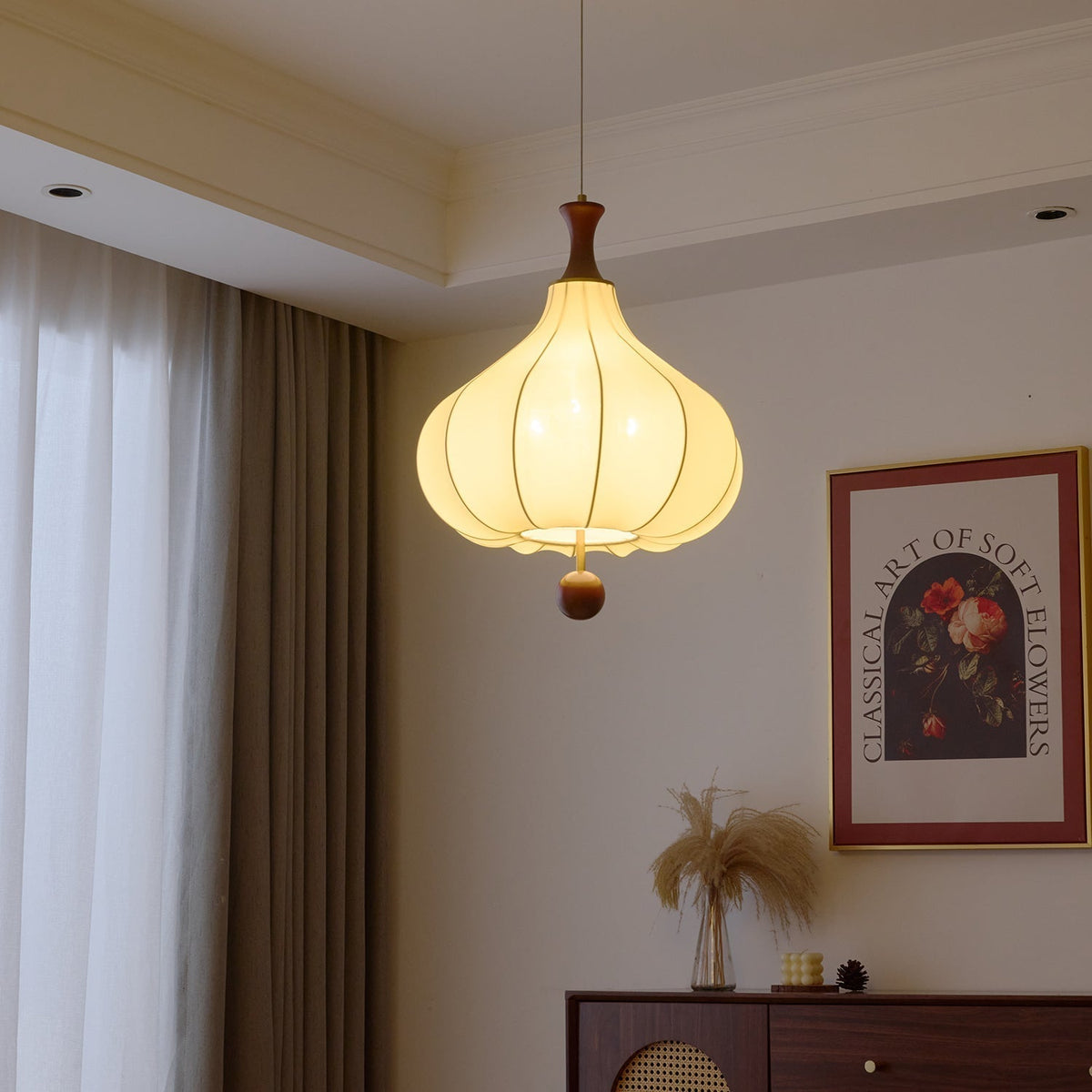 Mymira lampada a sospensione in legno Eleganza Tradizionale