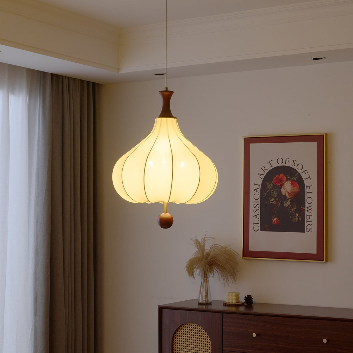 Mymira lampada a sospensione in legno Eleganza Tradizionale