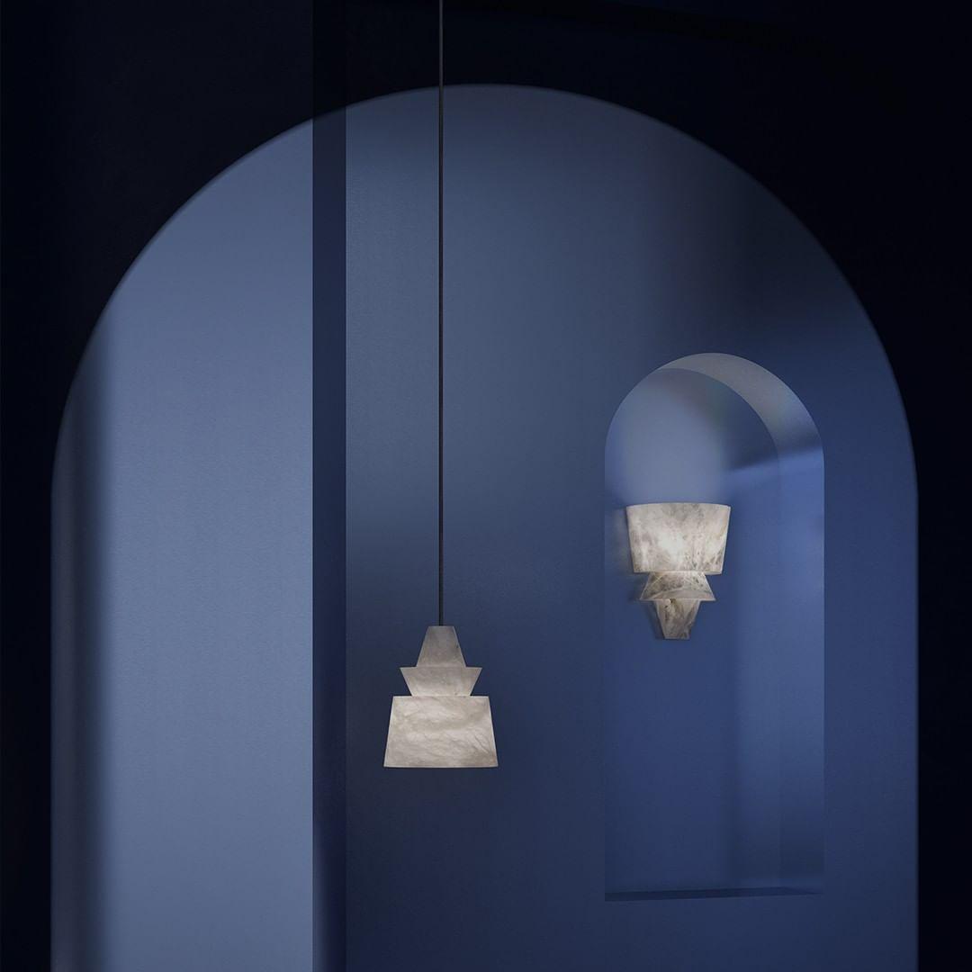 Curineth lampada a sospensione minimalista in alabastro