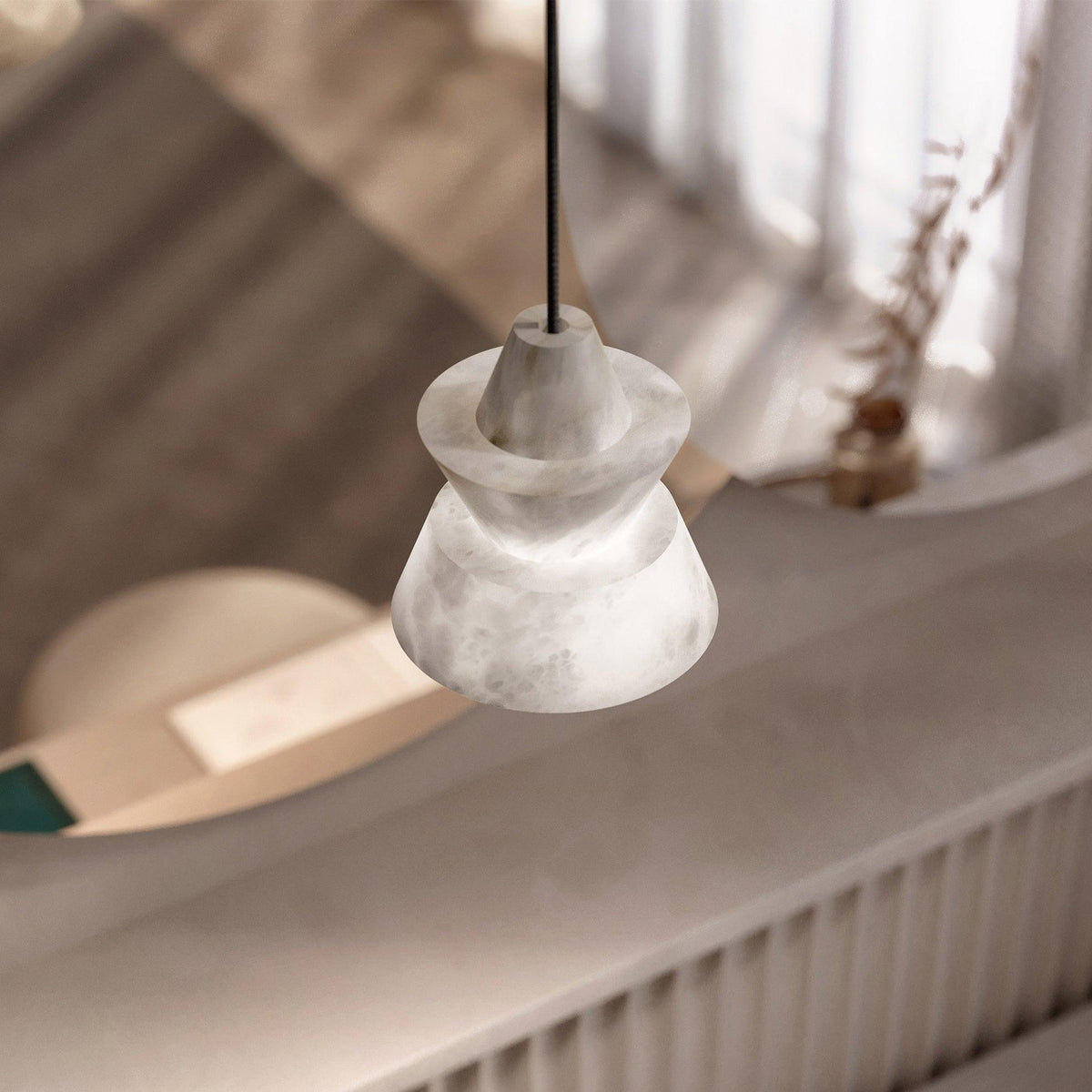 Curineth lampada a sospensione minimalista in alabastro
