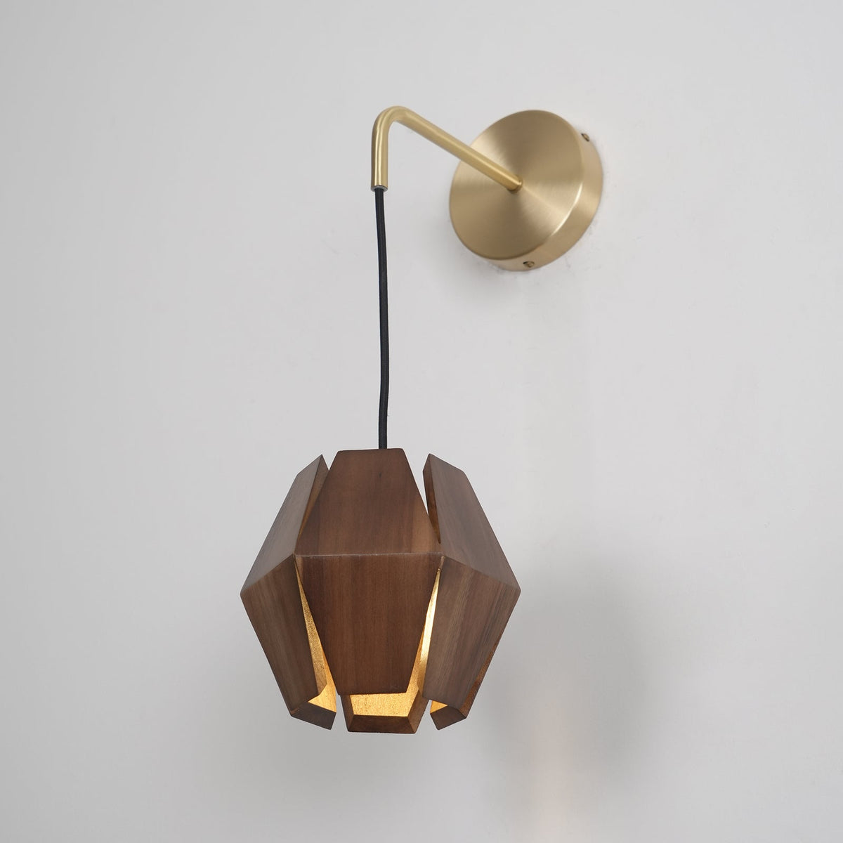 Lampada da parete Geometrica in legno con Paralume, luce Calda, Design minimalista Nordico