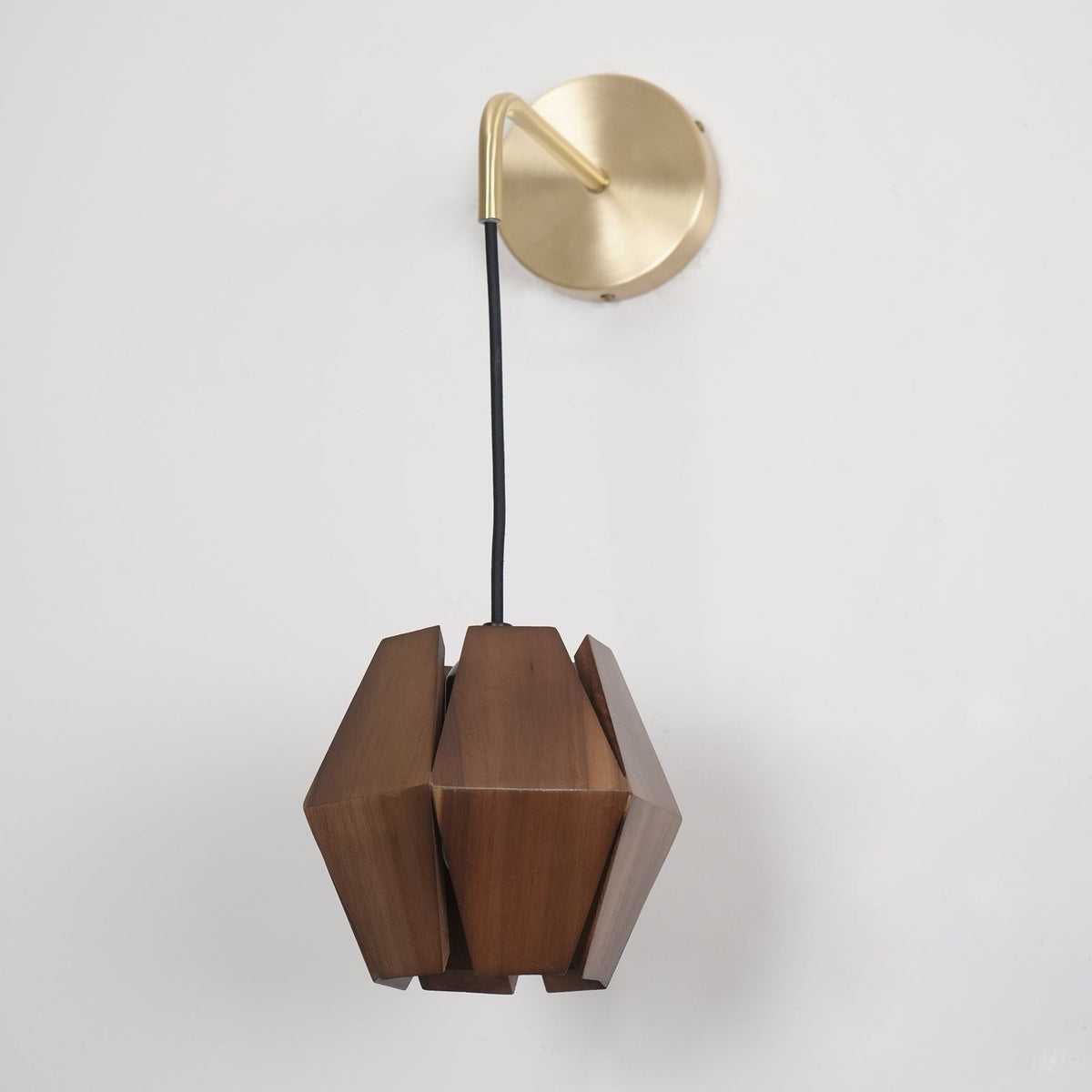 Lampada da parete Geometrica in legno con Paralume, luce Calda, Design minimalista Nordico