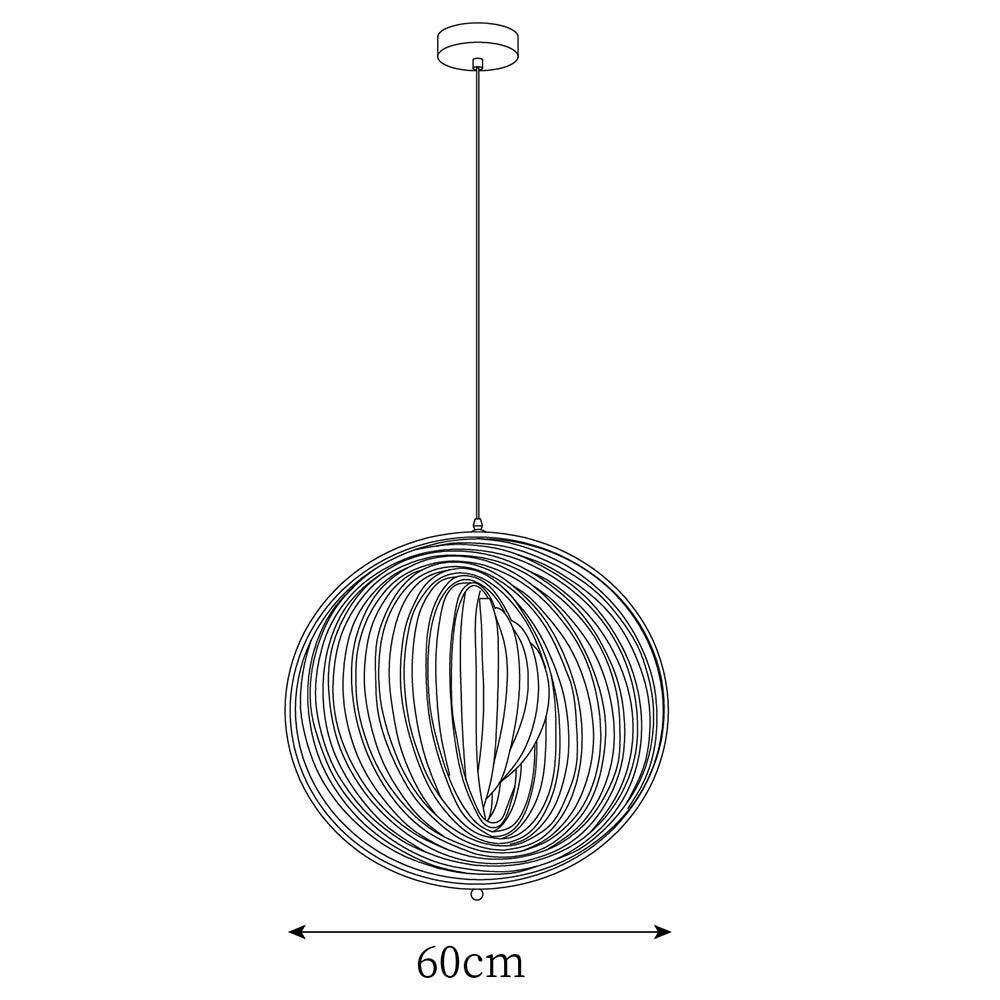 Lampada a sospensione legno Anelli sfera organica minimalista Ambiente