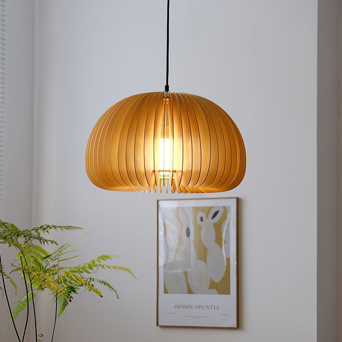 Doren lampada a sospensione legno Cupola a Forma di Zucca Nordica