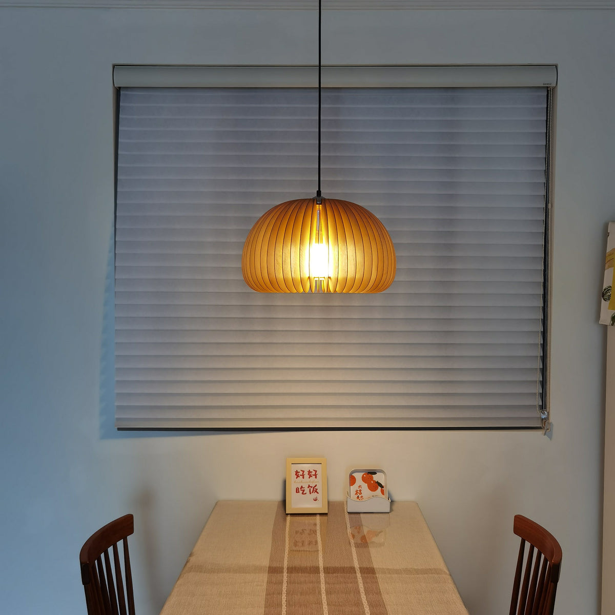 Doren lampada a sospensione legno Cupola a Forma di Zucca Nordica