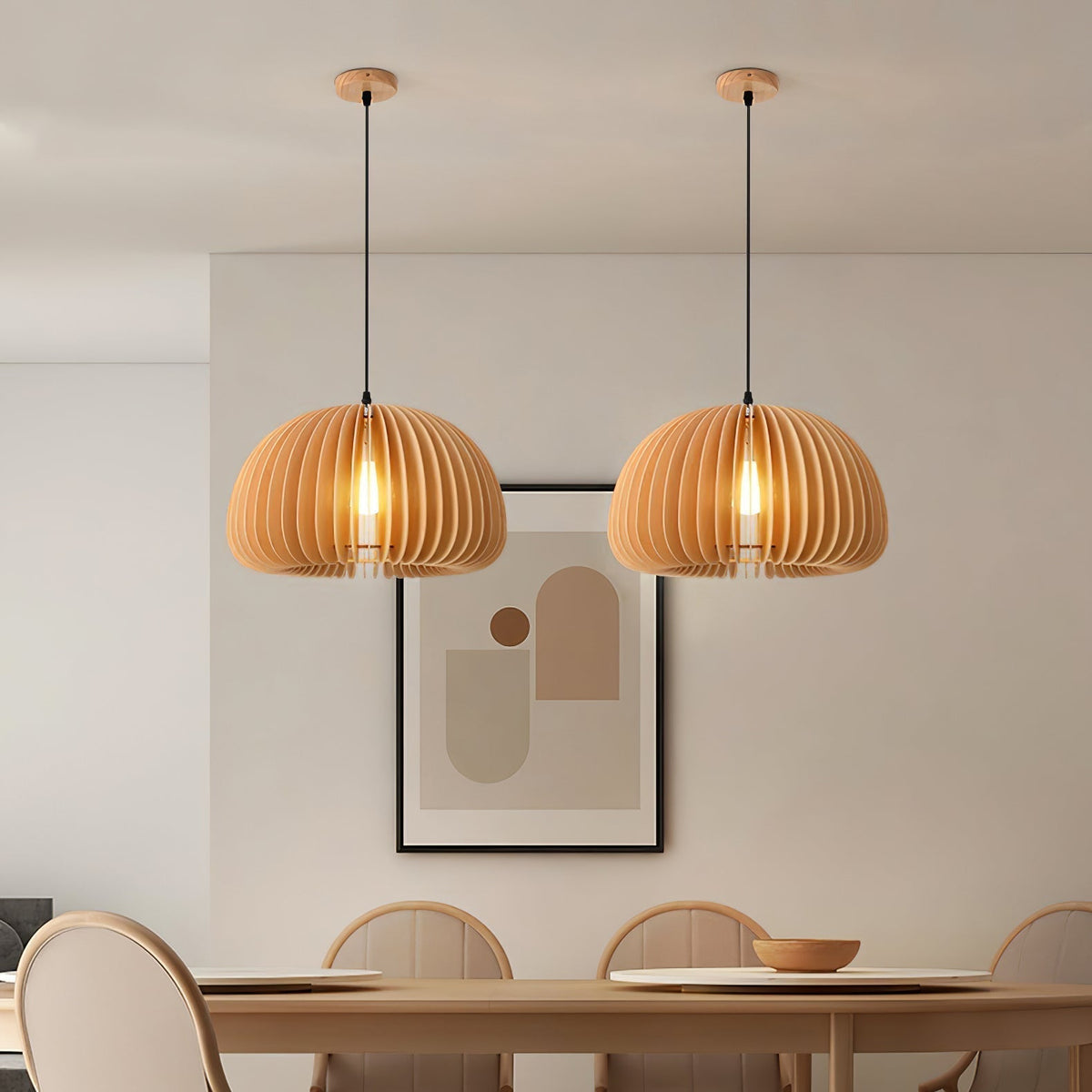 Doren lampada a sospensione legno Cupola a Forma di Zucca Nordica