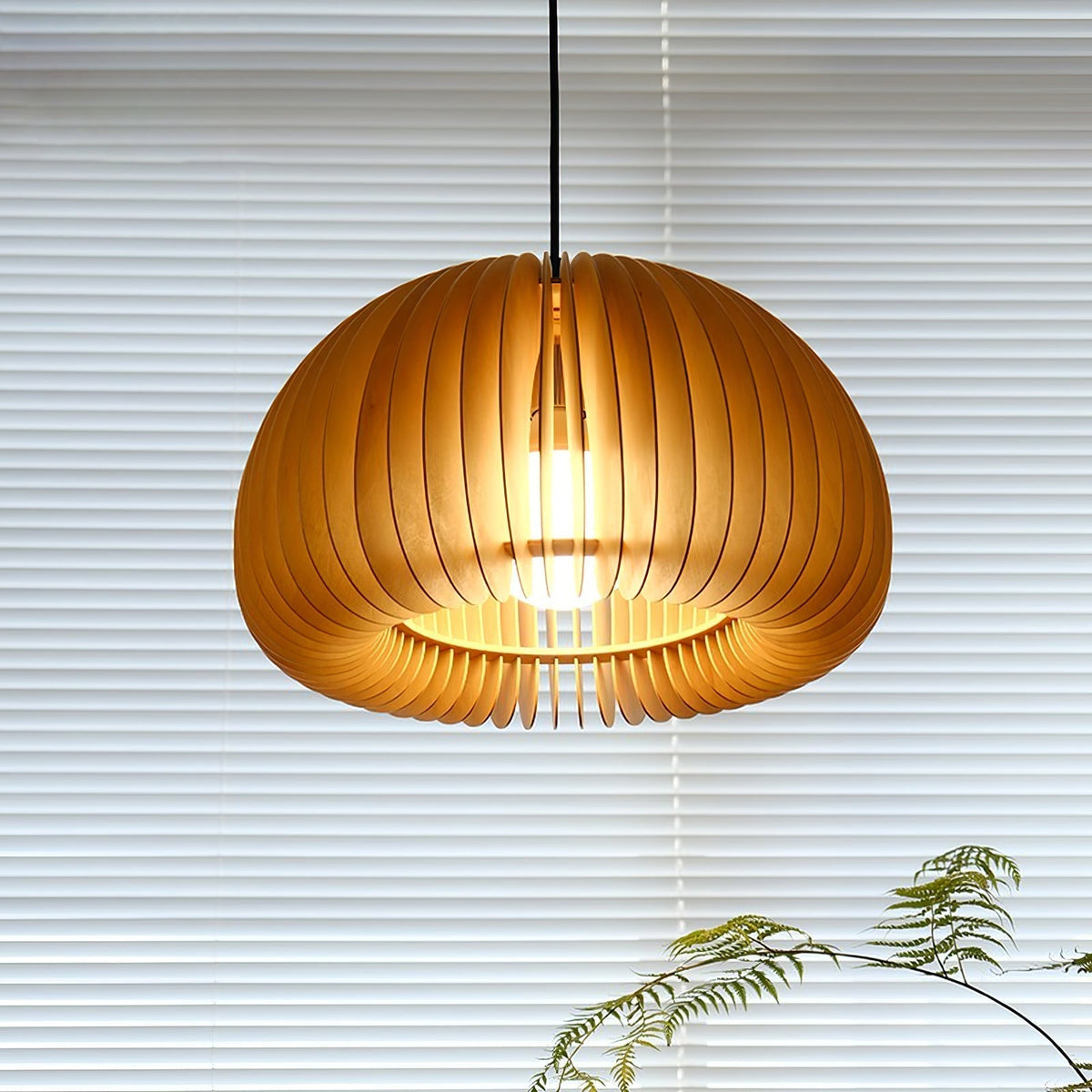 Doren lampada a sospensione legno Cupola a Forma di Zucca Nordica