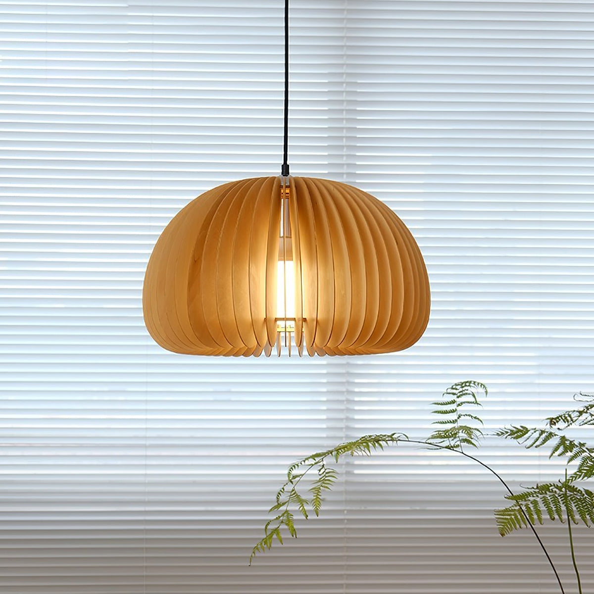 Doren lampada a sospensione legno Cupola a Forma di Zucca Nordica