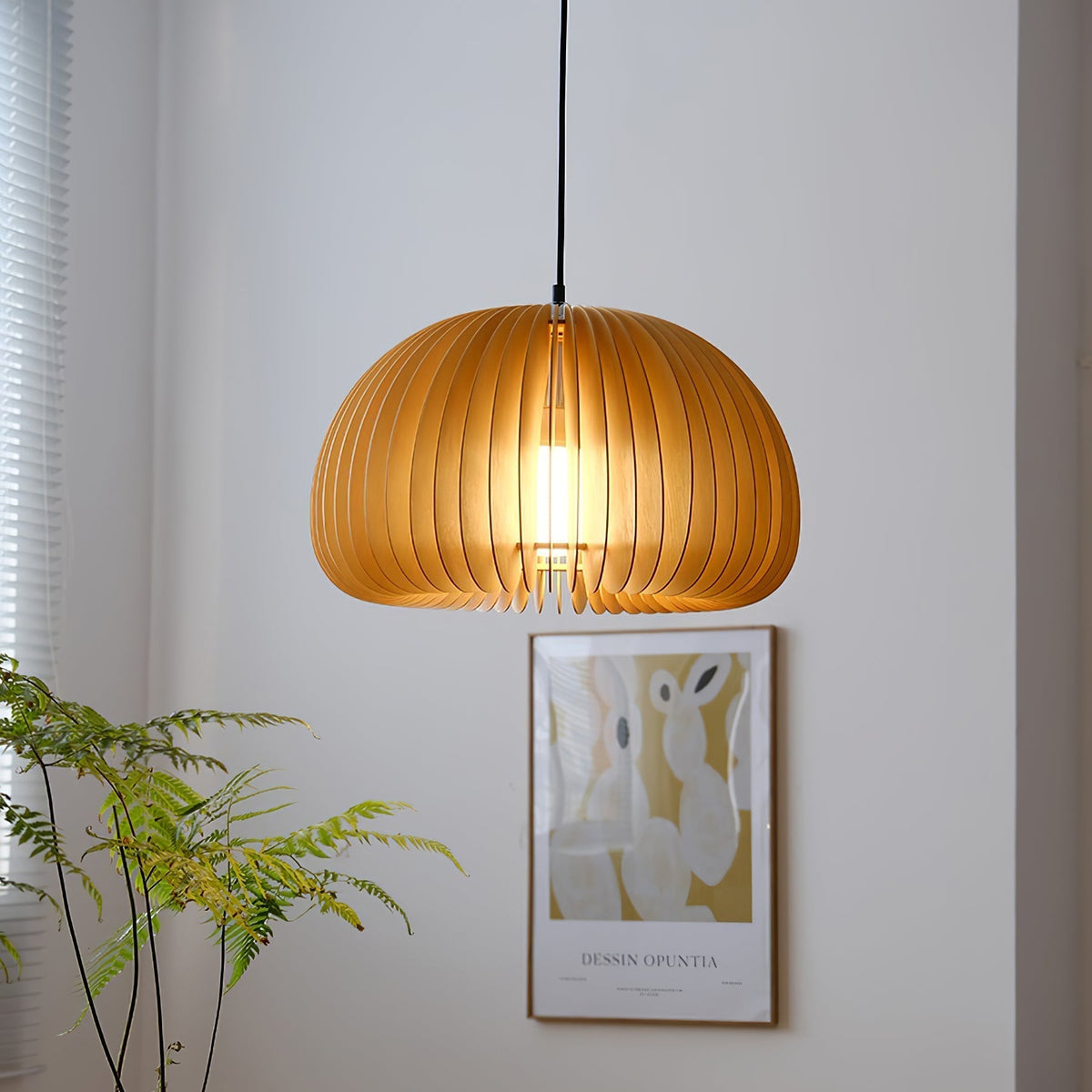 Doren lampada a sospensione legno Cupola a Forma di Zucca Nordica