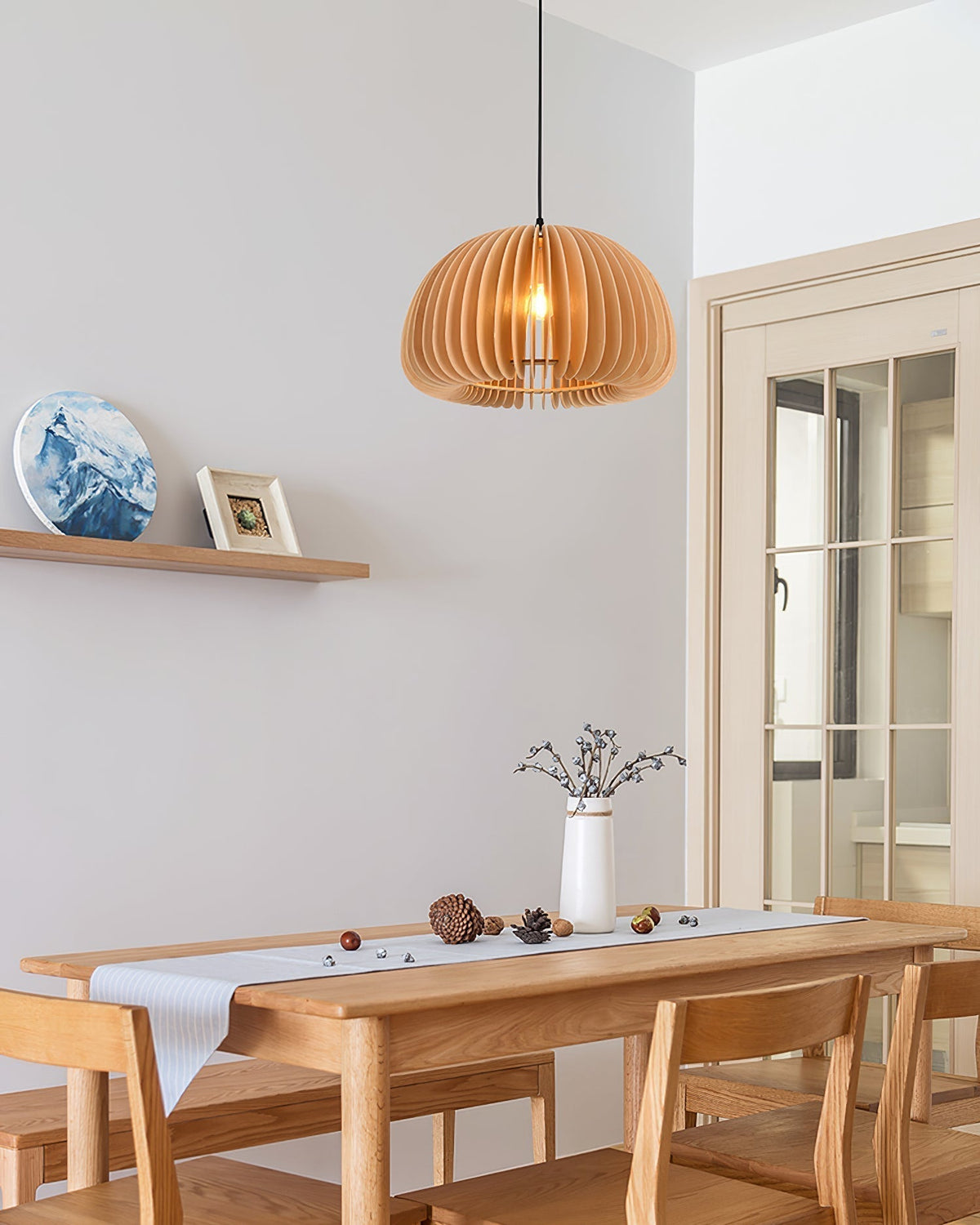 Doren lampada a sospensione legno Cupola a Forma di Zucca Nordica