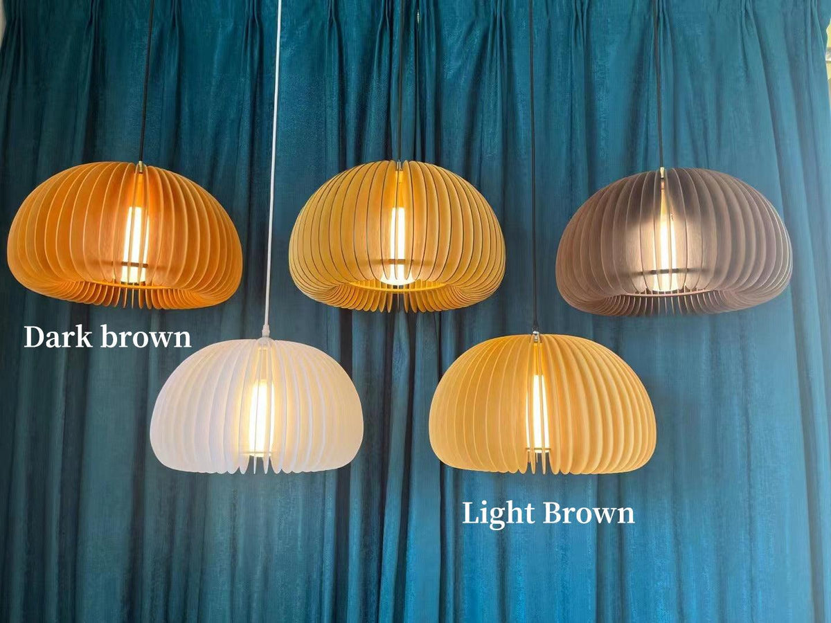 Doren lampada a sospensione legno Cupola a Forma di Zucca Nordica