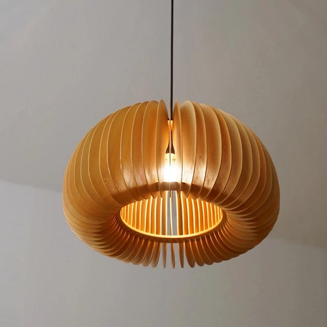 Doren lampada a sospensione legno Cupola a Forma di Zucca Nordica