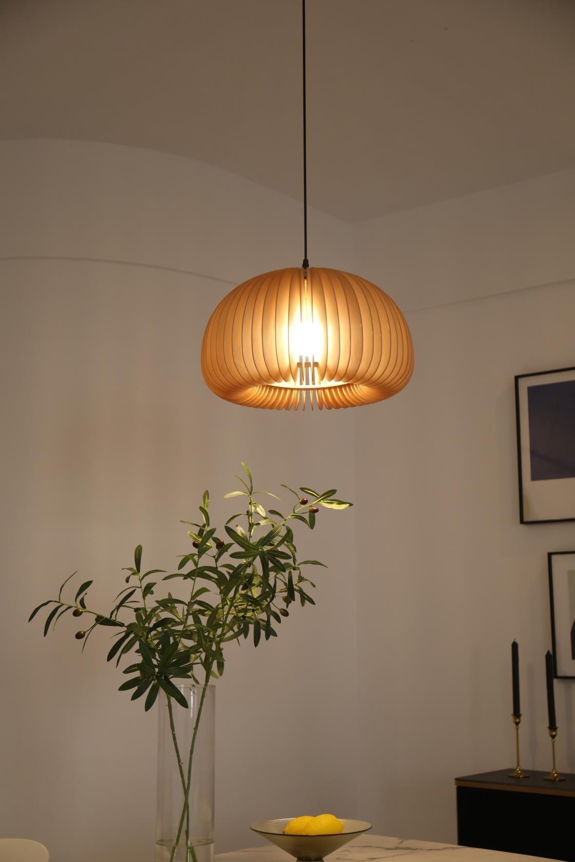 Doren lampada a sospensione legno Cupola a Forma di Zucca Nordica