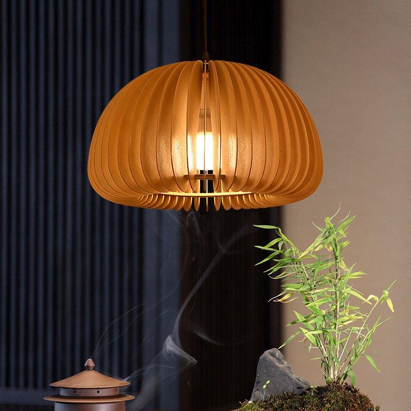Doren lampada a sospensione legno Cupola a Forma di Zucca Nordica
