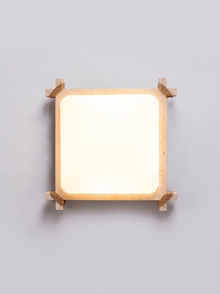 Arlo lampada da soffitto quadrata in travertino giallo