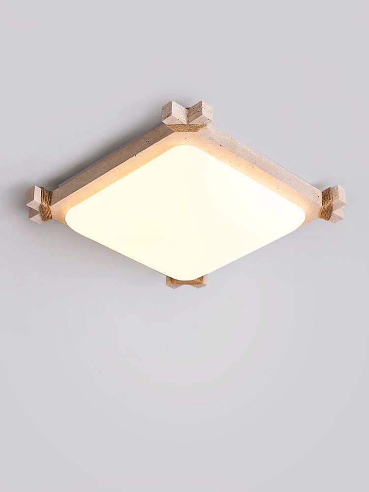 Arlo lampada da soffitto quadrata in travertino giallo