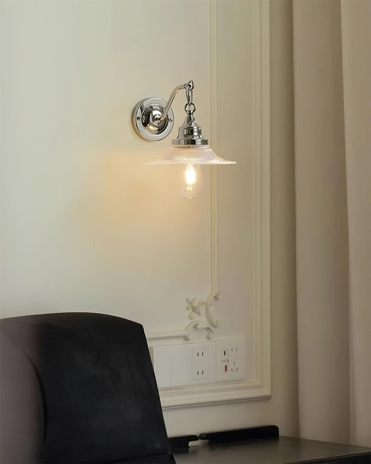 Perivo lampada da parete cromata Lucidata