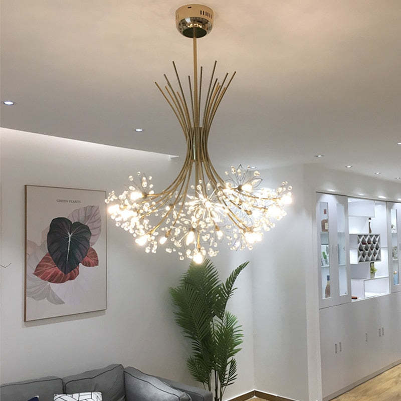 Arisha Moderna Arte Deco Lampada a Sospensione Sputnik Metallo/Acrilico Nero/Oro