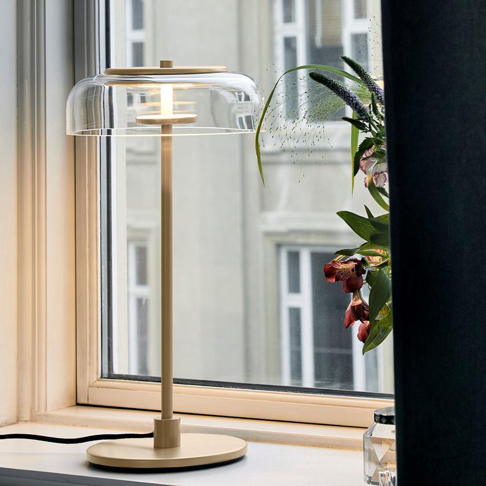 Rinelette lampada da tavolo in vetro Chiaro con Base in legno