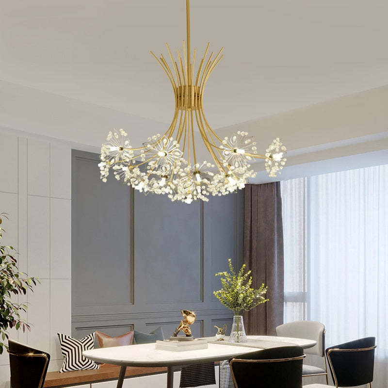 Arisha Moderna Arte Deco Lampada a Sospensione Sputnik Metallo/Acrilico Nero/Oro