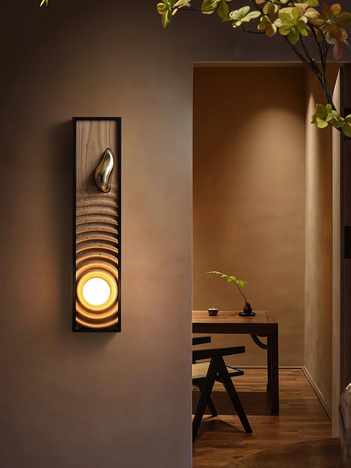 Caleb lampada da parete in legno vintage
