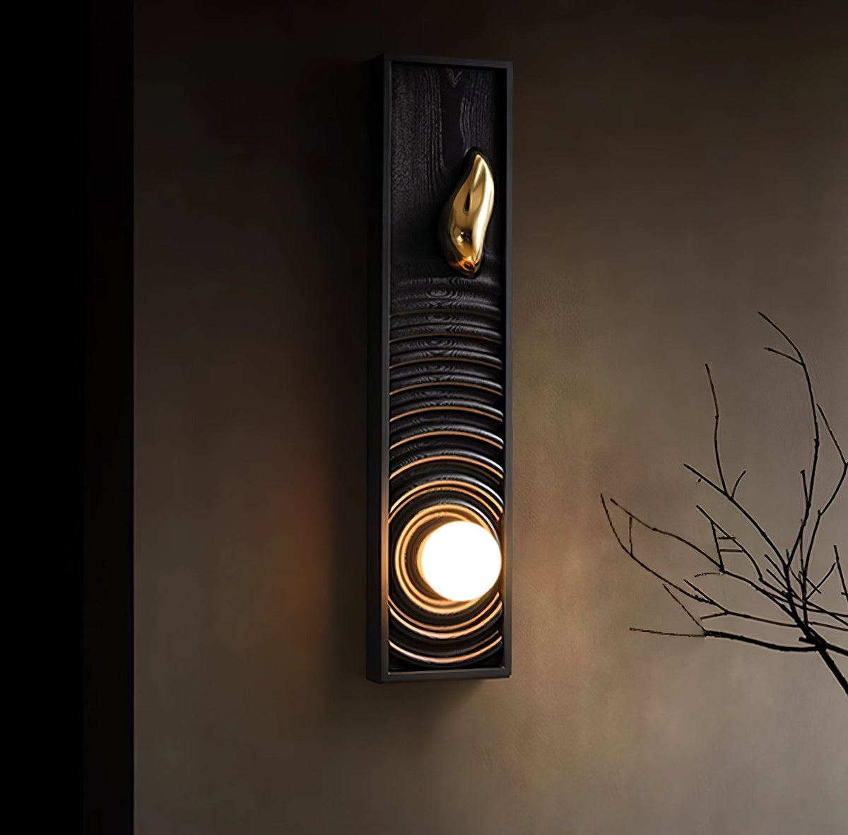 Caleb lampada da parete in legno vintage