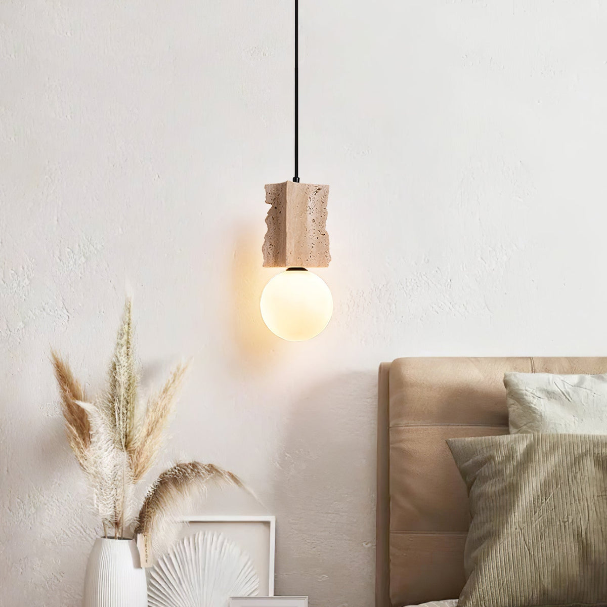 Lampada a sospensione travertino Raw Edge