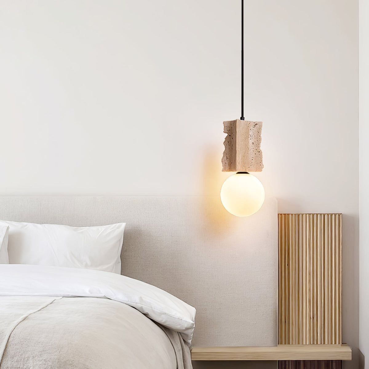 Lampada a sospensione travertino Raw Edge