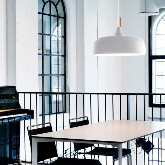 Sylivenne lampada a sospensione con paralume bianco in legno