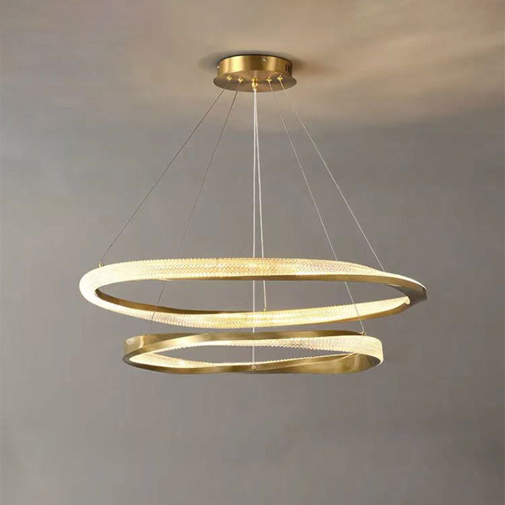 Kristy Minimalismo LED Squillo Lampade a Sospensione Metallo Acrilico Oro/Nero Soggiorno/Camera da Letto