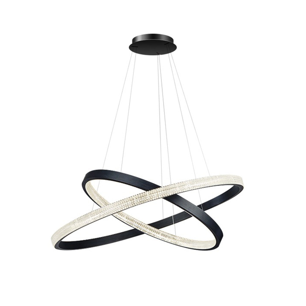 Kristy Moderna LED Lampada a Sospensione Anello Metallo Acrilico Oro/Nero