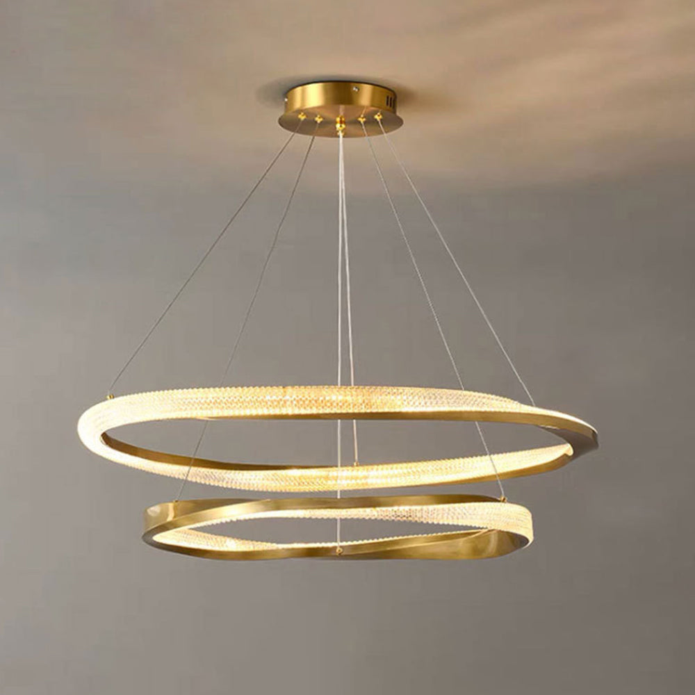 Kristy Minimalismo LED Squillo Lampade a Sospensione Metallo Acrilico Oro/Nero Soggiorno/Camera da Letto